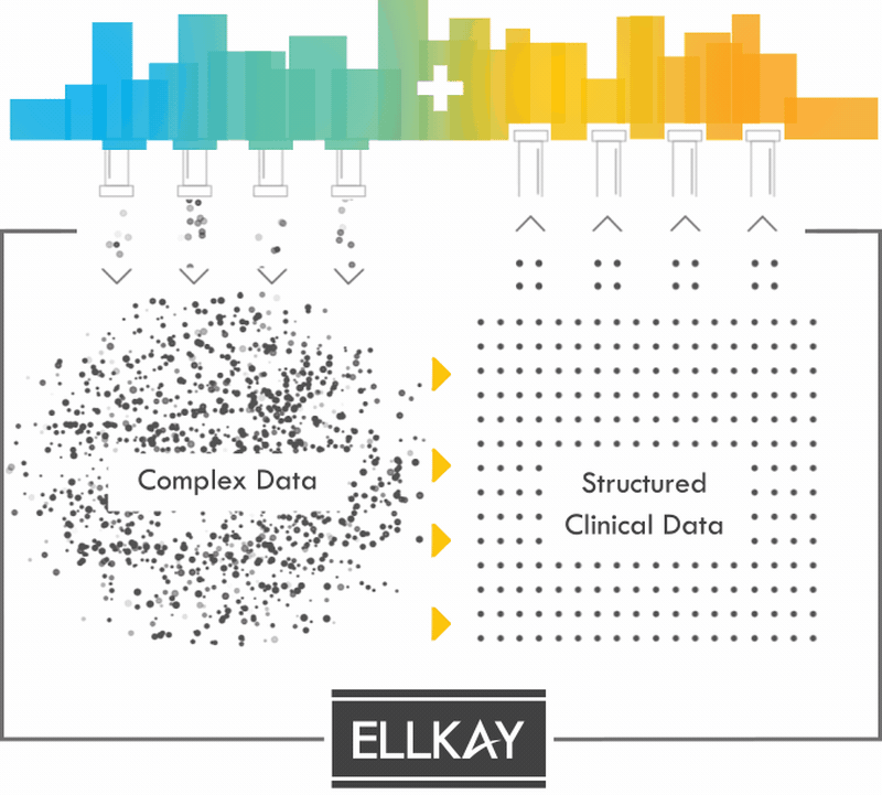 ELLKAY graphic Complex Data streams and Structured clinical data streams