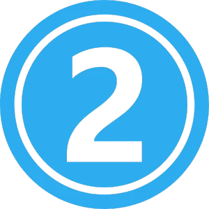 Number 2 inside a blue circle