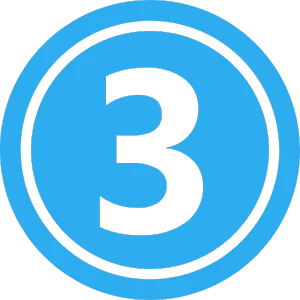 Number 3 in blue circle