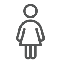 Women's Health icon, outline image of a female