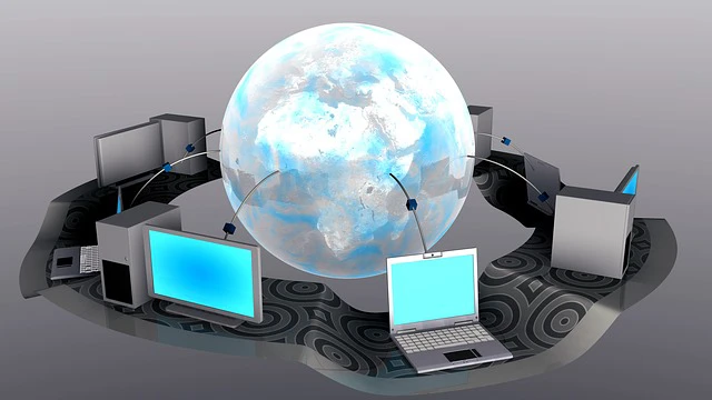 Computer Network around a globe