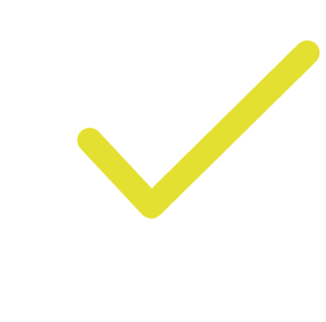 Yellow checkmark with a white circle